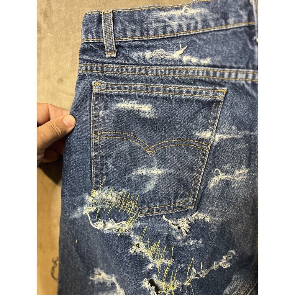 Levi's 40509-0215‎ 36x32 Men's Jeans Orange Tab Blue Medium Wash 80's Destroyed - Picture 6 of 9